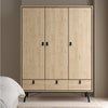 Wooden Wardrobe With 3 Doors And 3 Drawers - Ry