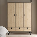 Wooden Wardrobe With 3 Doors And 3 Drawers - Ry