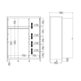 Wooden Wardrobe With 3 Doors - Madrid
