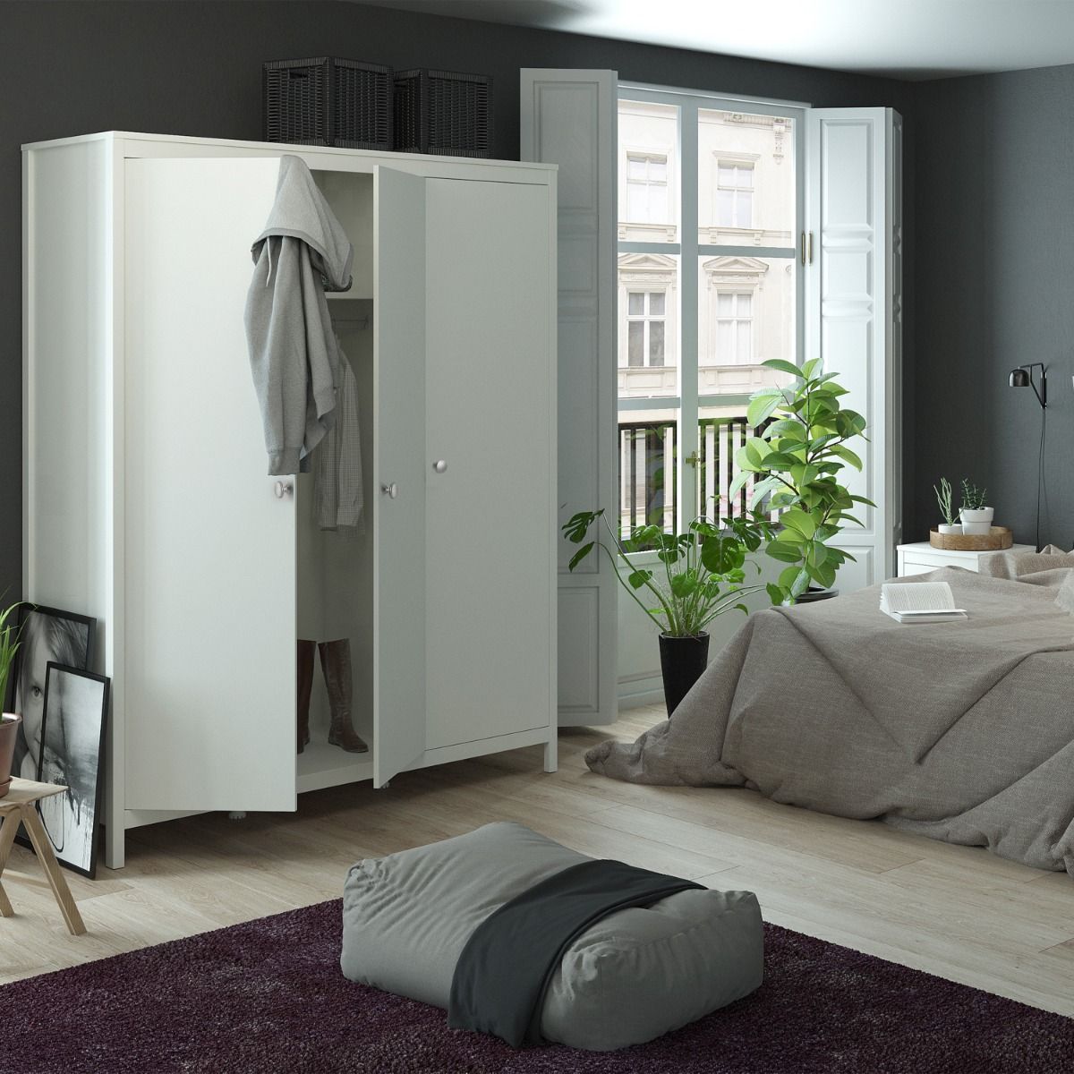 Wooden Wardrobe With 3 Doors - Madrid