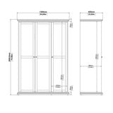 Wooden Wardrobe With 3 Doors - Paris