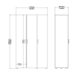 Wooden Wardrobe With 3 Doors - Pepe