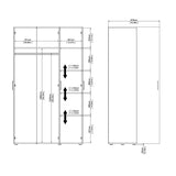 Wooden Wardrobe With 3 Doors - Pepe