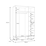 Wooden Wardrobe With 3 Doors - Wensley