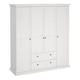 Wooden Wardrobe With 4 Doors And 2 Drawers - Paris