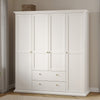 Wooden Wardrobe With 4 Doors And 2 Drawers - Paris
