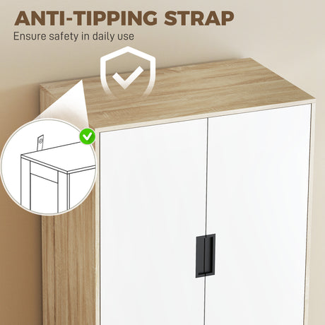 Wooden Wardrobe 80cm Wide With 2 Doors And 3 Drawers - Velmora