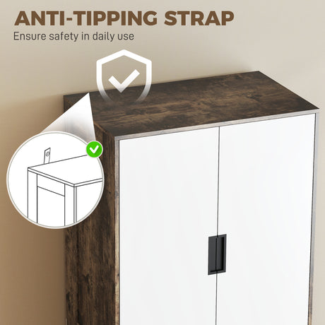 Wooden Wardrobe 80cm Wide With 2 Doors And 3 Drawers - Velmora