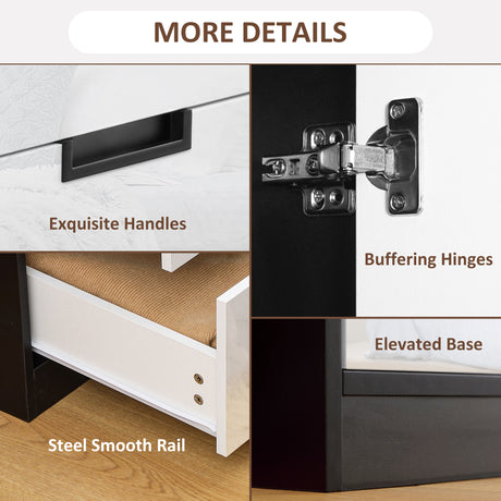 Wooden Wardrobe 80cm Wide With 2 Doors And 3 Drawers - Velmora