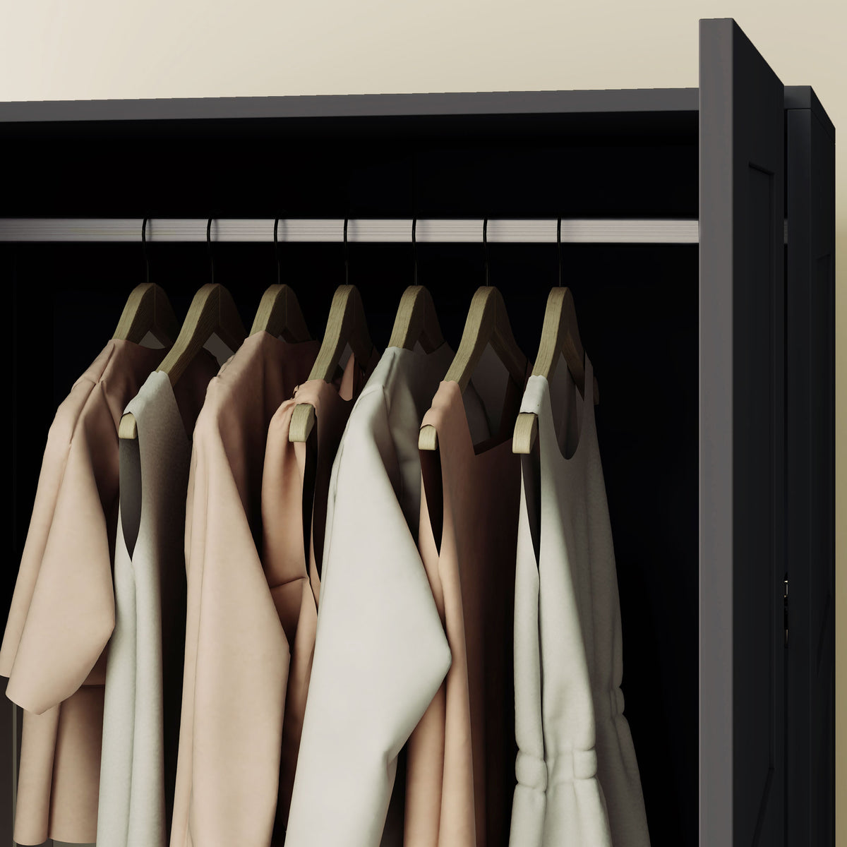 Wooden Wardrobe 80cm Wide With 2 Doors - Velmora