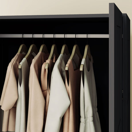 Wooden Wardrobe 80cm Wide With 2 Doors - Velmora