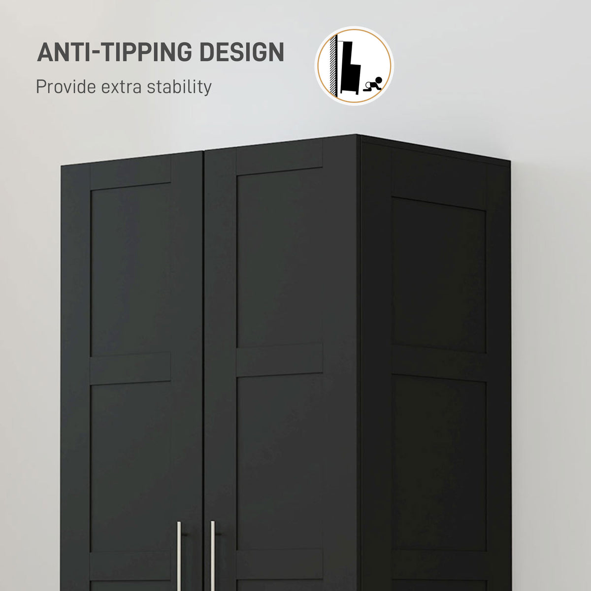 Wooden Wardrobe 80cm Wide With 2 Doors - Velmora