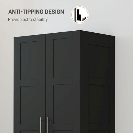 Wooden Wardrobe 80cm Wide With 2 Doors - Velmora