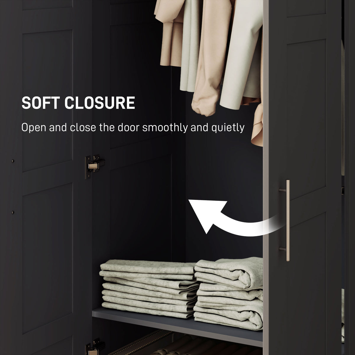 Wooden Wardrobe 80cm Wide With 2 Doors - Velmora