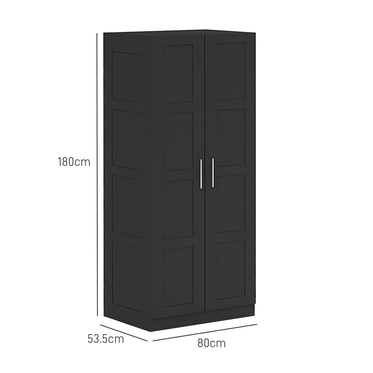 Wooden Wardrobe 80cm Wide With 2 Doors - Velmora