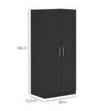 Wooden Wardrobe 80cm Wide With 2 Doors - Velmora