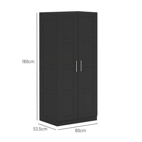 Wooden Wardrobe 80cm Wide With 2 Doors - Velmora
