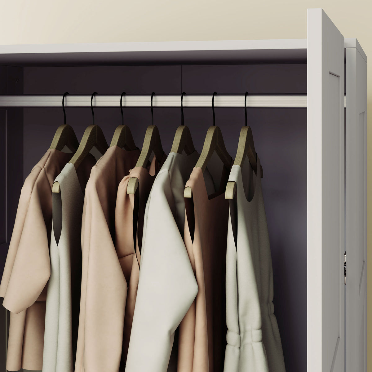 Wooden Wardrobe 80cm Wide With 2 Doors - Velmora