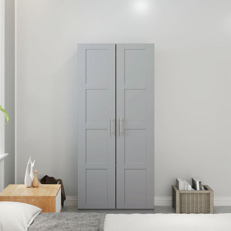 Wooden Wardrobe 80cm Wide With 2 Doors - Velmora