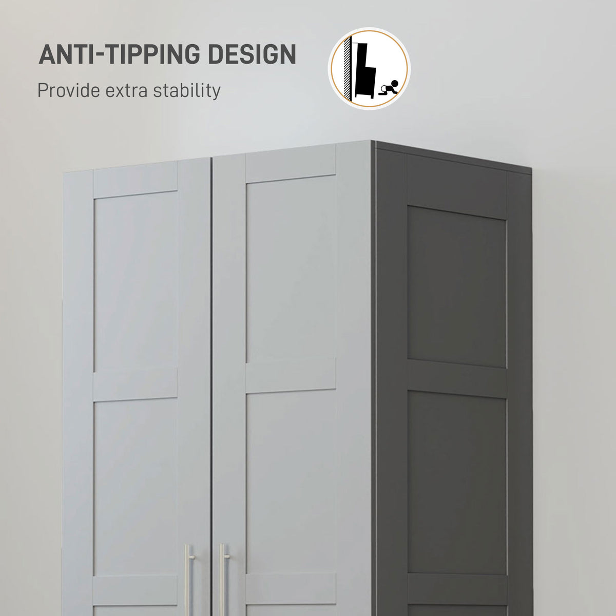 Wooden Wardrobe 80cm Wide With 2 Doors - Velmora