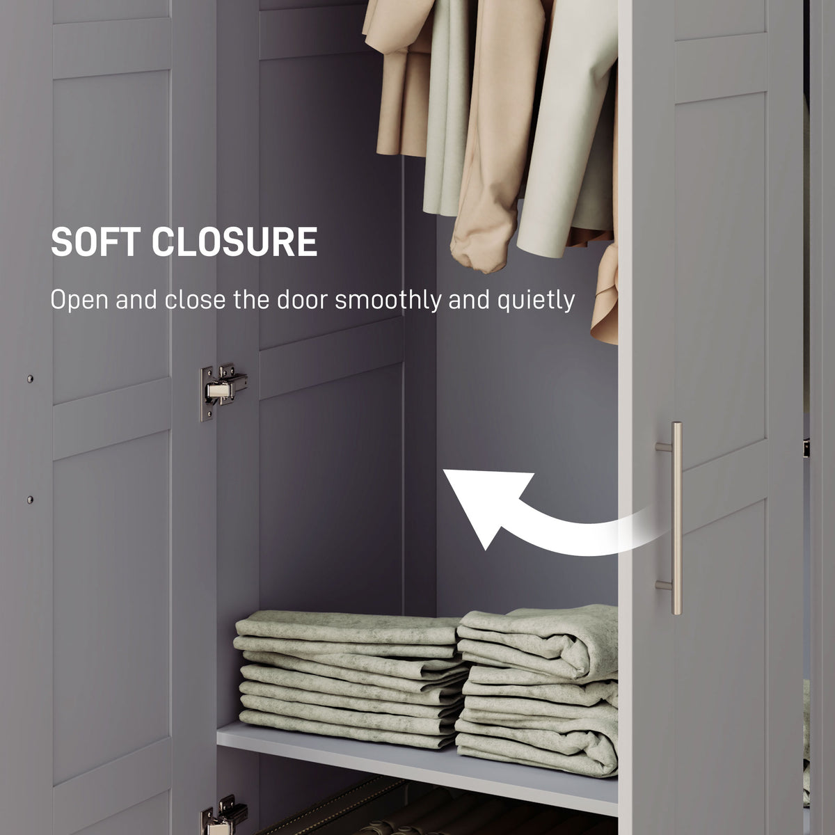 Wooden Wardrobe 80cm Wide With 2 Doors - Velmora