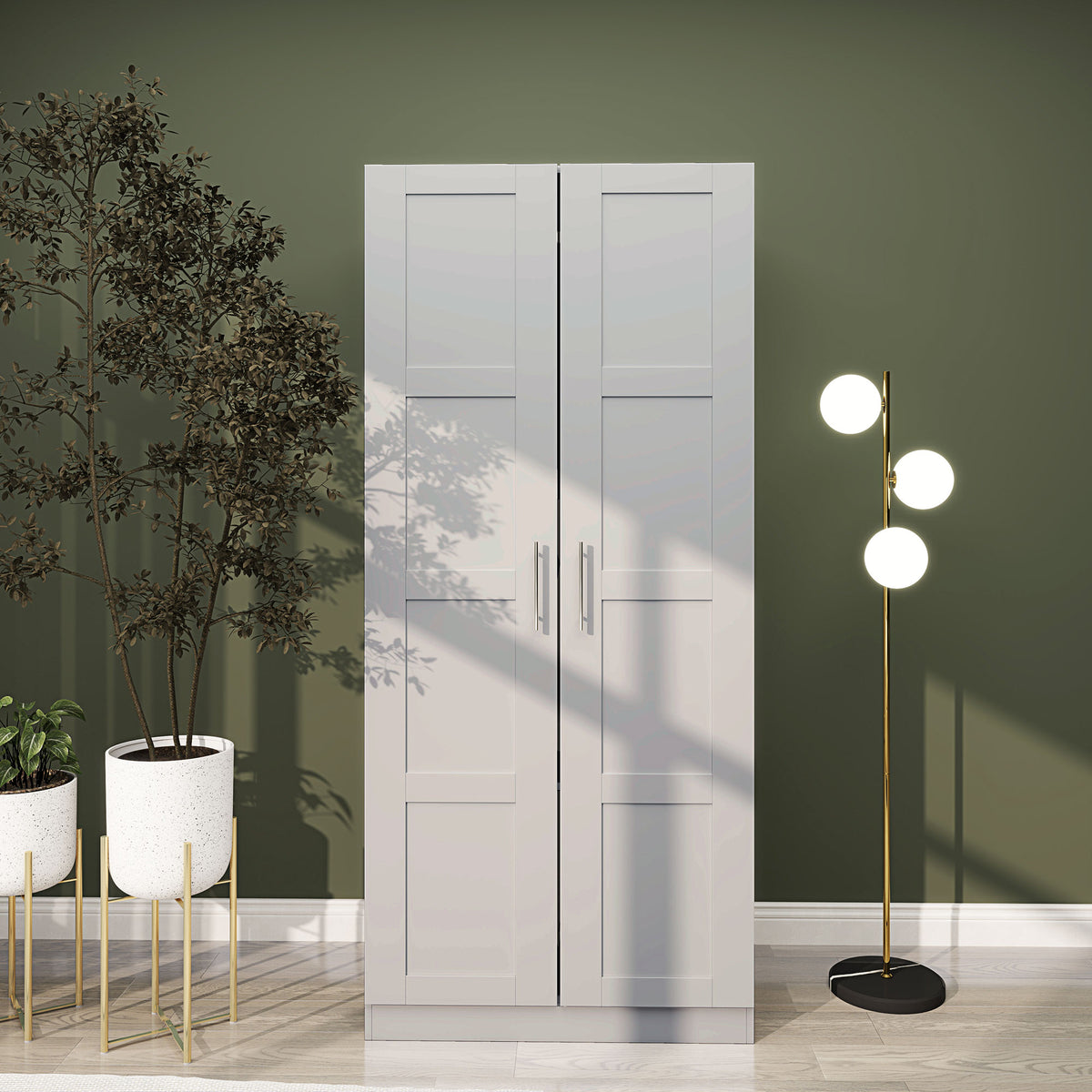 Wooden Wardrobe 80cm Wide With 2 Doors - Velmora