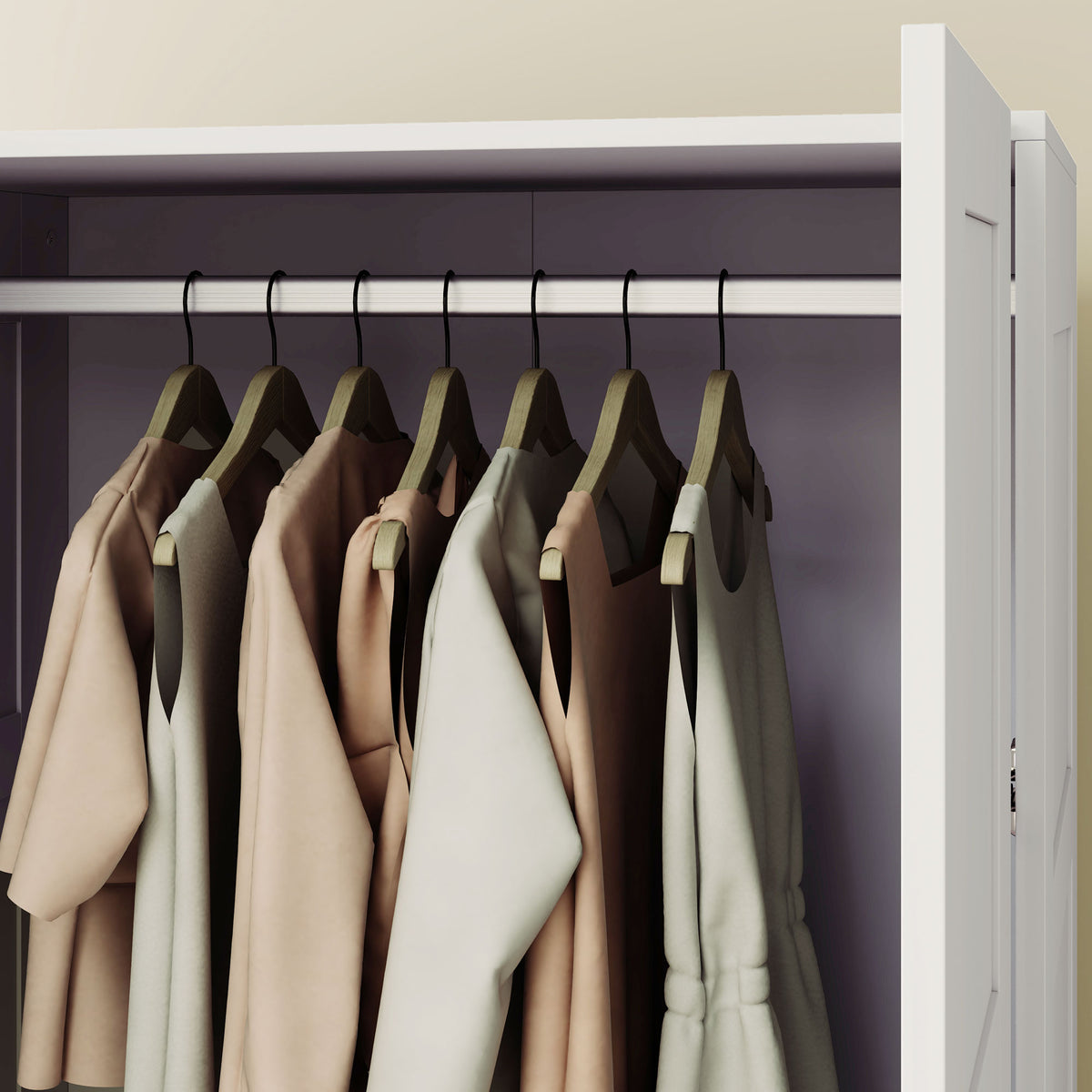 Wooden Wardrobe 80cm Wide With 2 Doors - Velmora