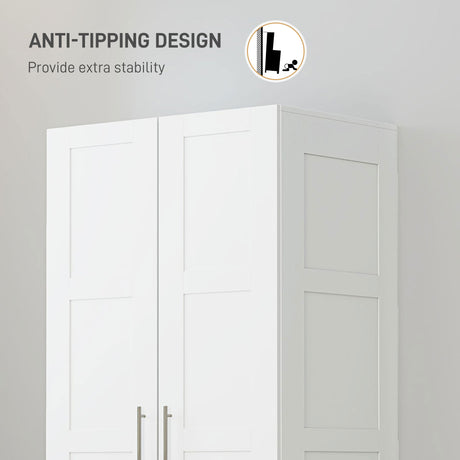 Wooden Wardrobe 80cm Wide With 2 Doors - Velmora