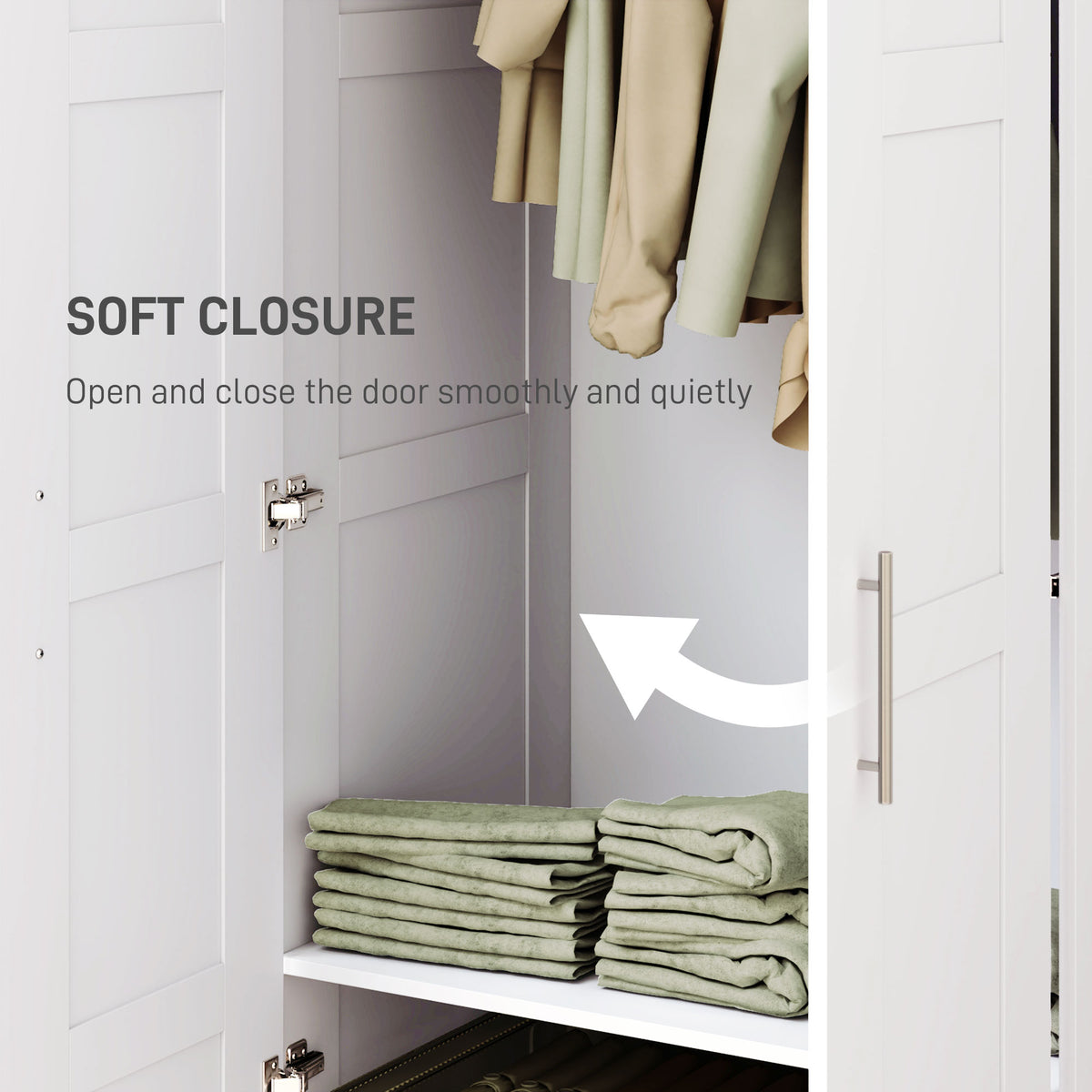 Wooden Wardrobe 80cm Wide With 2 Doors - Velmora