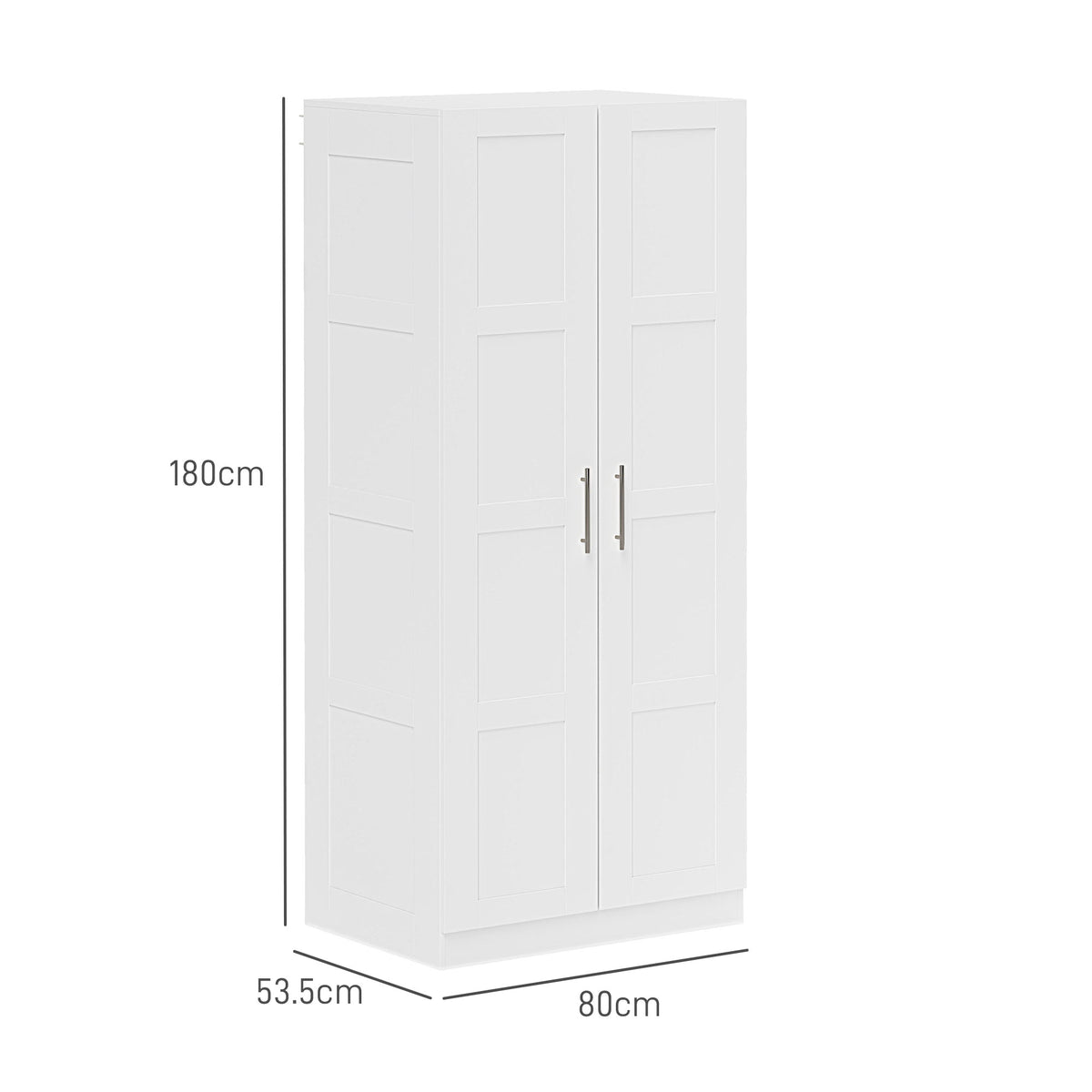 Wooden Wardrobe 80cm Wide With 2 Doors - Velmora