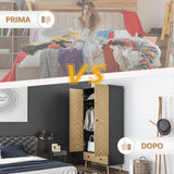 Wooden Wardrobe 90cm Wide With 2 Doors And 2 Drawers - Velmora