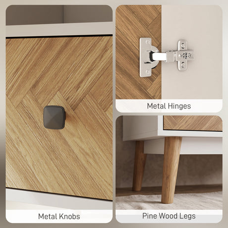 Wooden Wardrobe 90cm Wide With 2 Doors And 2 Drawers - Velmora