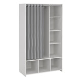 Wooden Wardrobe Open Mobile With Grey Textile Curtain - Uppsala