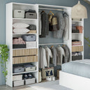 Wooden Wardrobe Open With 3 Drawers And 8 Shelves - Sharon
