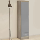 Wooden Wardrobe With 1 Door And 1 Drawer - Nevada