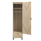 Wooden Wardrobe With 1 Door And 1 Drawer - Stockholm