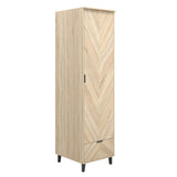 Wooden Wardrobe With 1 Door And 1 Drawer - Stockholm