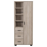 Wooden Wardrobe With 1 Door And 3 Drawers - Oliver
