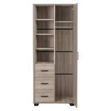 Wooden Wardrobe With 1 Door And 3 Drawers - Oliver