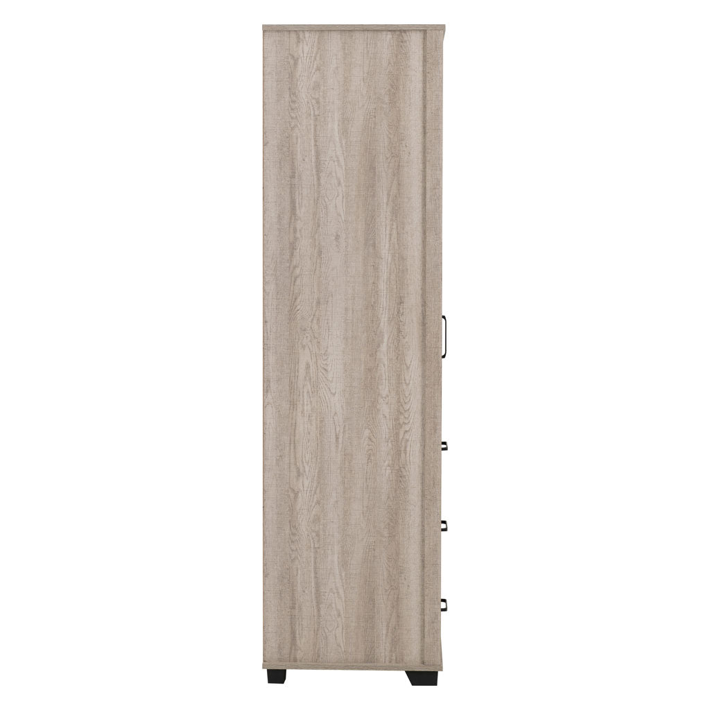 Wooden Wardrobe With 1 Door And 3 Drawers - Oliver