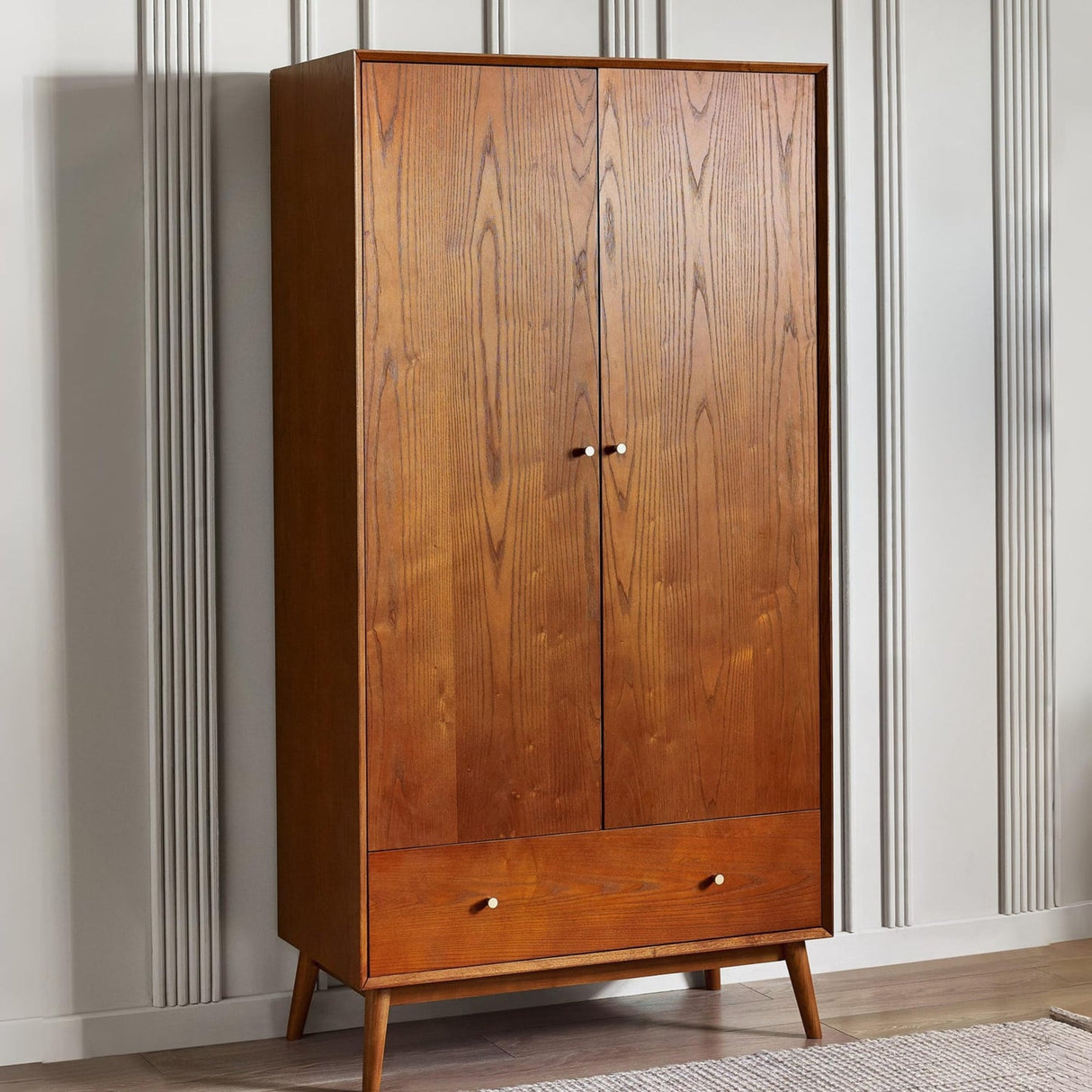 Wooden Wardrobe With 2 Door And 1 Drawer - Lowry