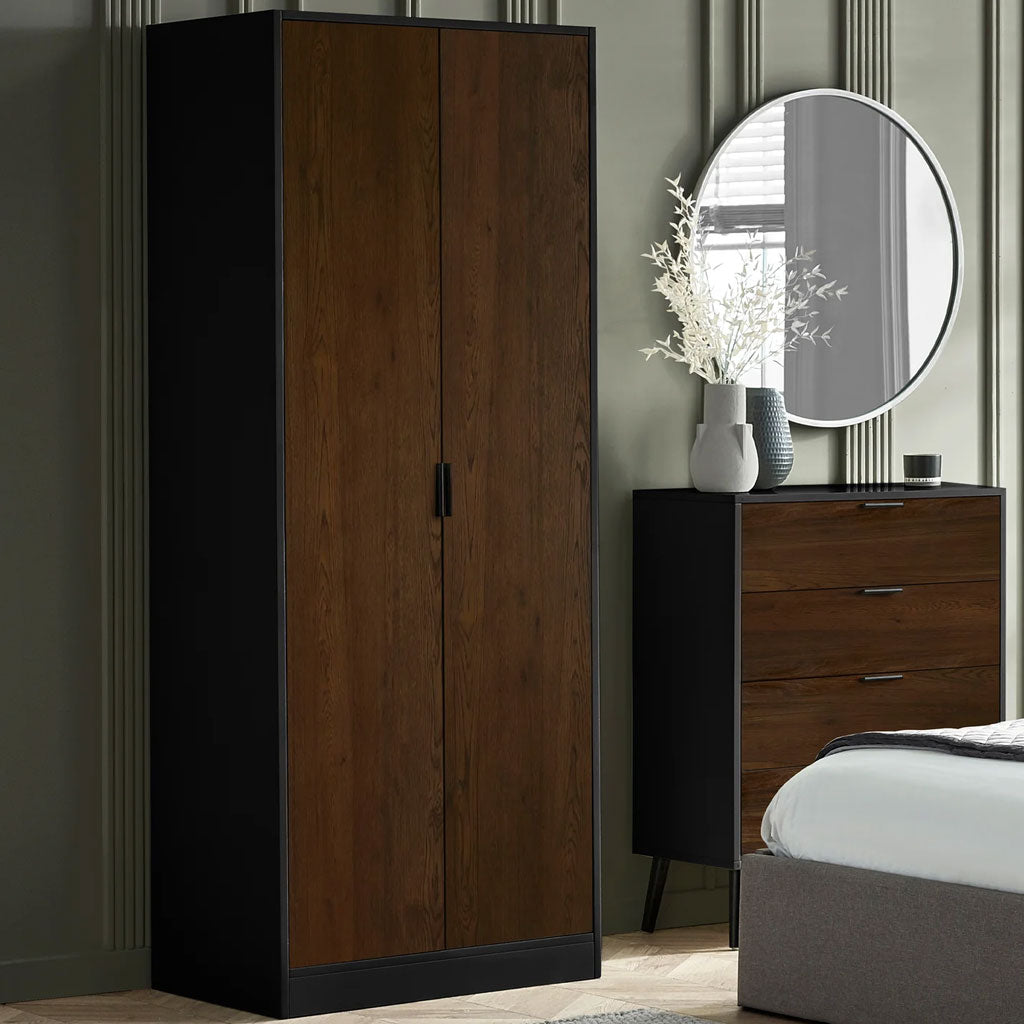Wooden Wardrobe With 2 Doors - Alba