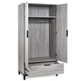 Wooden Wardrobe With 2 Doors And 1 Drawer - Bali