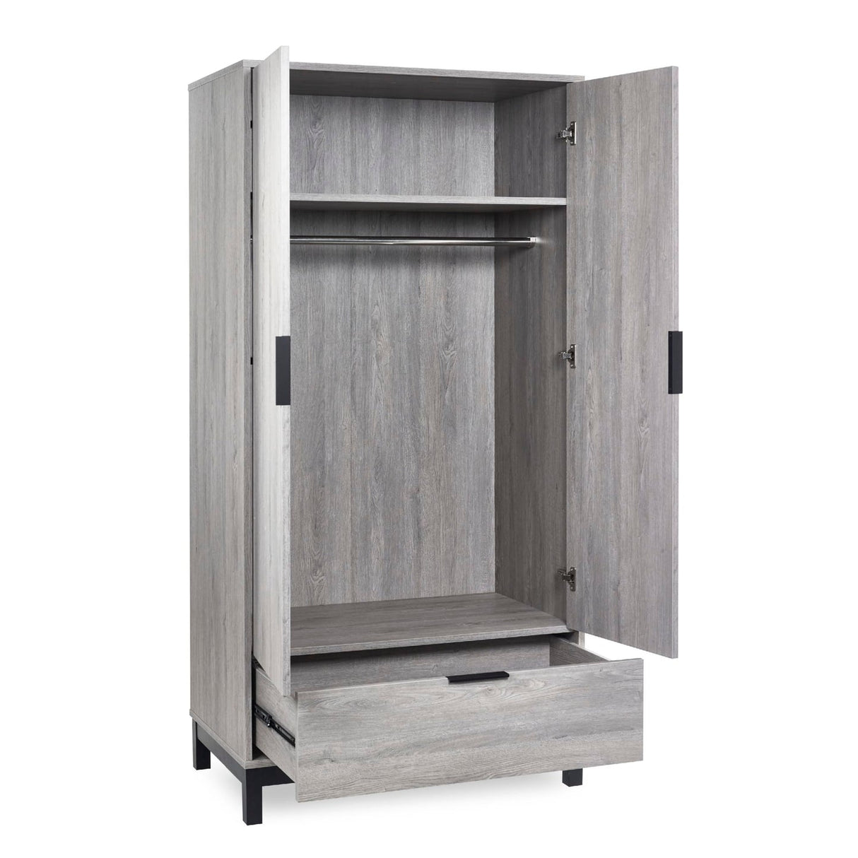 Wooden Wardrobe With 2 Doors And 1 Drawer - Bali