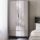 Wooden Wardrobe With 2 Doors And 1 Drawer - Bali