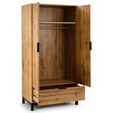 Wooden Wardrobe With 2 Doors And 1 Drawer - Bali