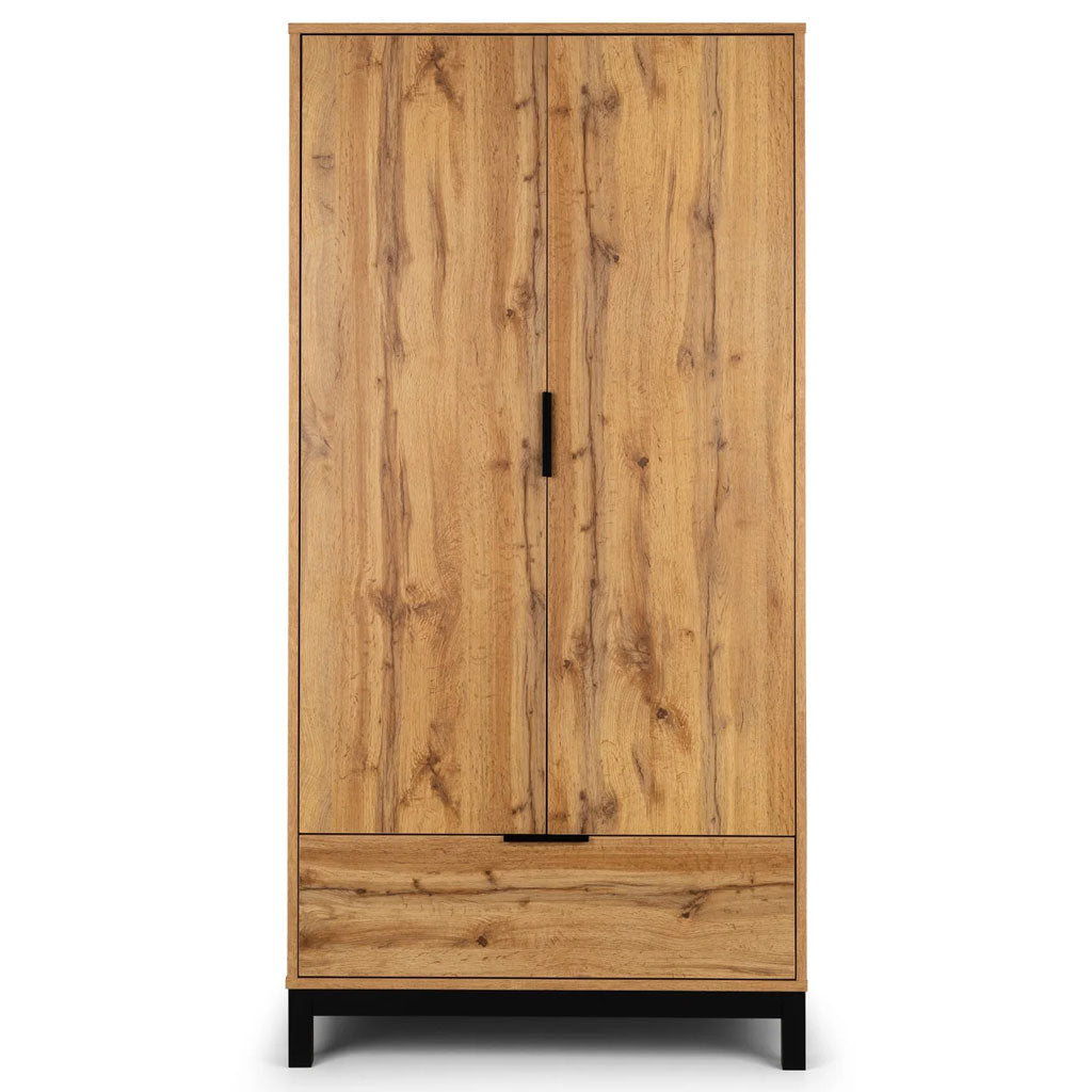 Wooden Wardrobe With 2 Doors And 1 Drawer - Bali