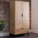 Wooden Wardrobe With 2 Doors And 1 Drawer - Bali