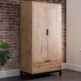 Wooden Wardrobe With 2 Doors And 1 Drawer - Bali