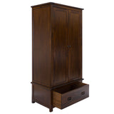 Wooden Wardrobe With 2 Doors And 1 Drawer - Boston